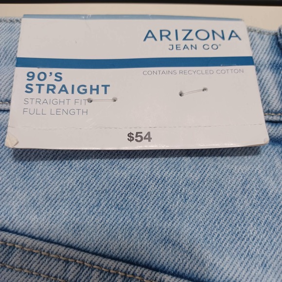 ARIZONA JEAN CO. Womens 90's Straight Fit Full Length Jeans Distressed Size 7 - Picture 6 of 6